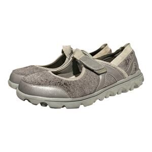 Propet Women's Onalee Grey Silver Size 9.5M Orthopedic Walking Mary Jane Shoes